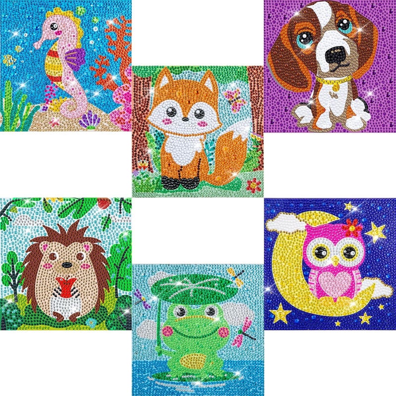 Labeol Diamond Art Kits for Kids Crafts for Girls Ages 6-8-10-12 Easy to DIY Creative Diamond Art Sticker Craft by Numbers Kits for Kids and Adult Beginners (Lovable) - Image 1